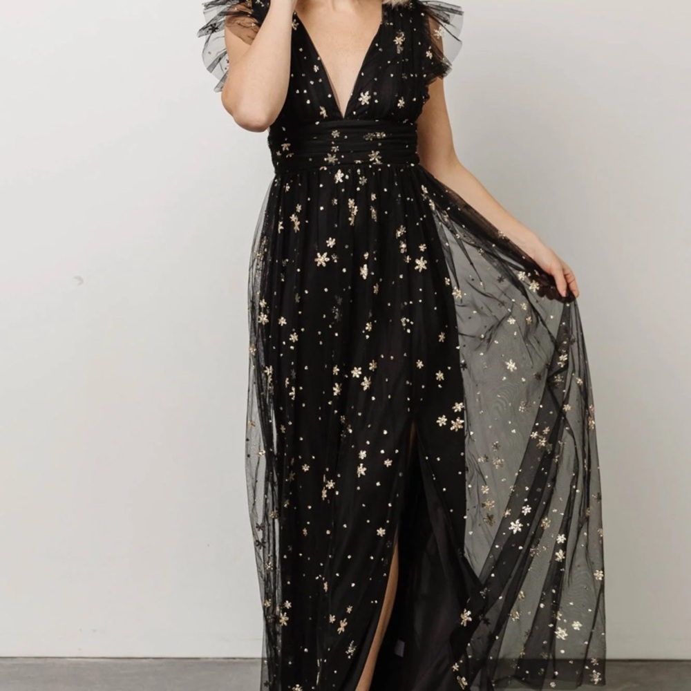Baltic born nova shimmer dress black with hola stars